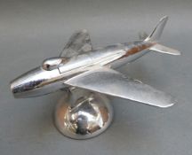 A Dunhill retro chrome jet aircraft table lighter,