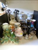 Two Chinese vases, the dance of the celestial dragon and journey of the heavenly tortoise,