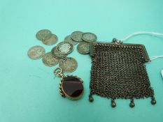 A hallmarked 9ct fob,