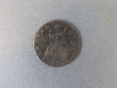William and Mary copper farthing,