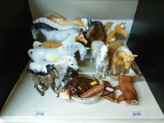 Eleven Beswick horses including Connemara, matt quarter horse, palominos, greys,