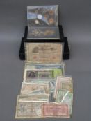 An amateur collection of overseas coinage 19thC onwards, all set in collector's mounts,