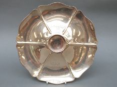 A Victorian hallmarked silver serving or hors d'oeuvres dish, London 1868,