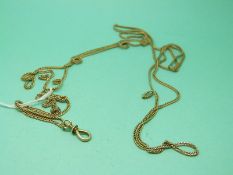 A 9ct gold guard chain, 15.