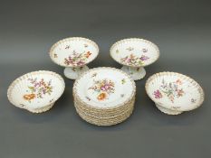 A collection of wrythen moulded Dresden plates,