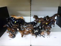 Approximately 23 Beswick horses and foals