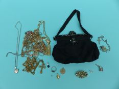 Silver locket, silver chain,