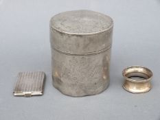 Hallmarked silver card case marked Kemp & Sons, Bristol,