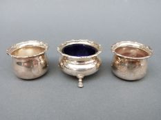A pair of George V hallmarked silver open salts, Sheffield 1921, maker Atkin Brothers,