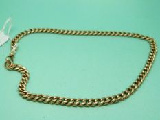 A 9ct gold fob watch chain/ necklace, 35.