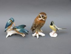 Three Karl Ens porcelain birds