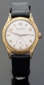 Ernest Borel Incastar Sahara gentleman's gold plated automatic wristwatch with inset subsidiary