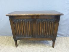 Two linen-fold blanket boxes