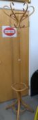 A modern beech bentwood hat / coat stand,