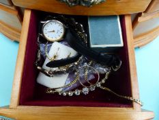 A collection of costume jewellery to include watches, silver and abalone jewellery,