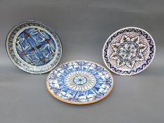 Three large modern continental chargers