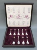 A cased set of feature hallmarked silver limited edition The Queen's Best Spoons with silver plaque