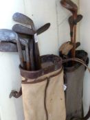 Sixteen hickory shafted golf clubs including Fairlies patent, Tedder,