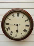 A two train wall clock with double fusee movement striking on a bell & Roman numerals to the dial,