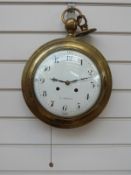 Antoine Francois of Paris mid 19thC brass jeweller's display clock in the form of a large keywind