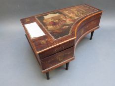 A musical dressing table / sewing set in the form of a grand piano, c1850.