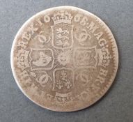 Charles II 1668 shilling F