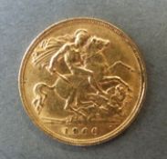 Edward VII 1906 gold half sovereign