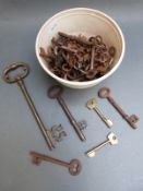 A quantity of vintage keys