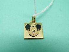 An 18ct gold Disney pendant depicting Mickey Mouse, 5.