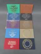Ten Royal Mint Coinage of Great Britain and Northern Ireland sets including commemorative examples