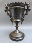 Art Deco style bronzed urn, height 27.