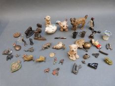 A collection of lead animals,