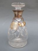 A Hukin & Heath George VI hallmarked silver mounted cut glass decanter, Birmingham 1937, height 21.