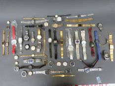 Approximately 50 various ladies and gentleman's wristwatches