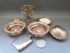 Oxford University Athletic Club medallion, plated shell dishes,