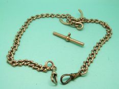 A 9ct gold Albert made up of unusual links,
