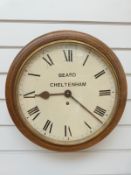 An early 20thC dial wall timepiece with single train spring wind movement,