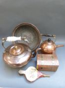 Copper kettles, horse yoke, pony tack,