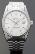 Rolex Oyster Perpetual Datejust gentleman's stainless steel wristwatch with date aperture,