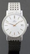 Omega gentleman's stainless steel wristwatch with with date aperture,