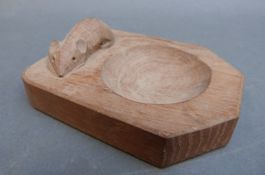 Robert Mouseman Thompson figural trinket tray,