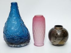 A cased Stevens and Williams satin glass vase,