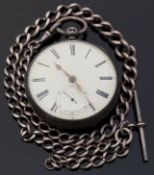 W & J Gailat of Ashton hallmarked silver gentleman's open faced pocket watch with subsidiary