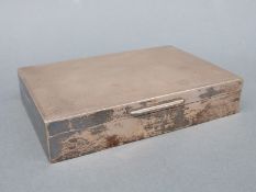 A modern hallmarked silver cigarette box, Birmingham 1965 maker Padgett & Braham Ltd,