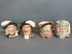 Four large Royal Doulton character jugs Aramis, Athos,