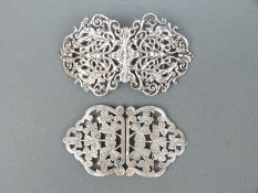 A Victorian hallmarked silver pierced nurse's belt buckle,