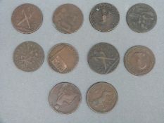 Six large 18thC various Scottish Conder halfpenny tokens,