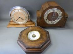 An oak hexagonal-shaped barometer,