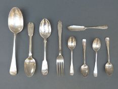 A quantity of Victorian and later hallmarked silver cutlery including dessert spoons,