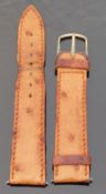 Jaeger Le Coultre Odysseus brown ostrich style leather wristwatch strap to fit approximately 18mm